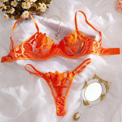 Lace Underwire Bra Panty Set