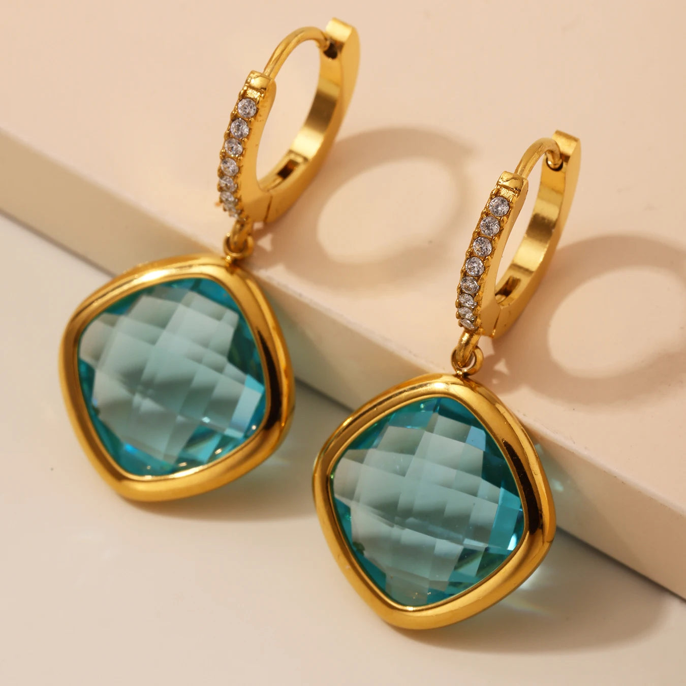 Square Glass Earrings