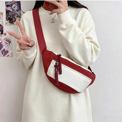 Contrast Nylon Chest Bag