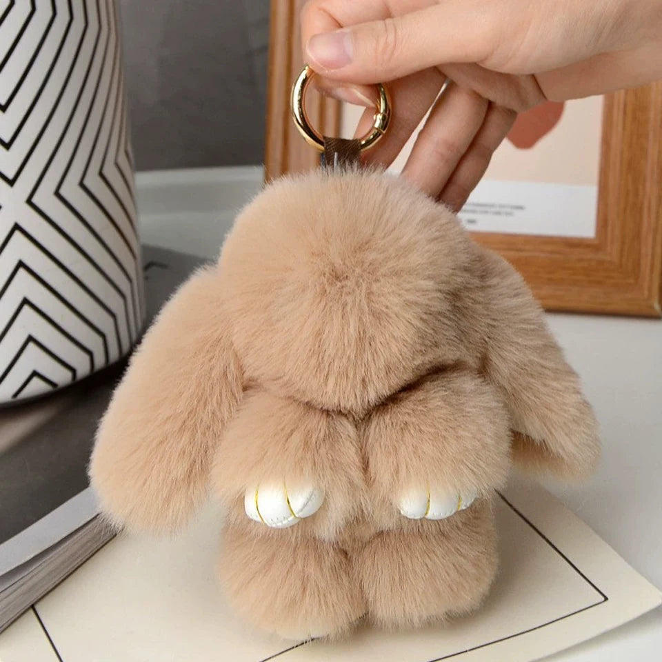 Rabbit Fur Keychain Bag Car