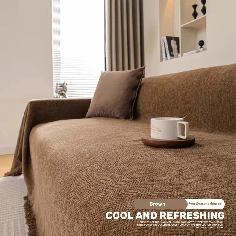 Tassel Chenille Sofa Cover