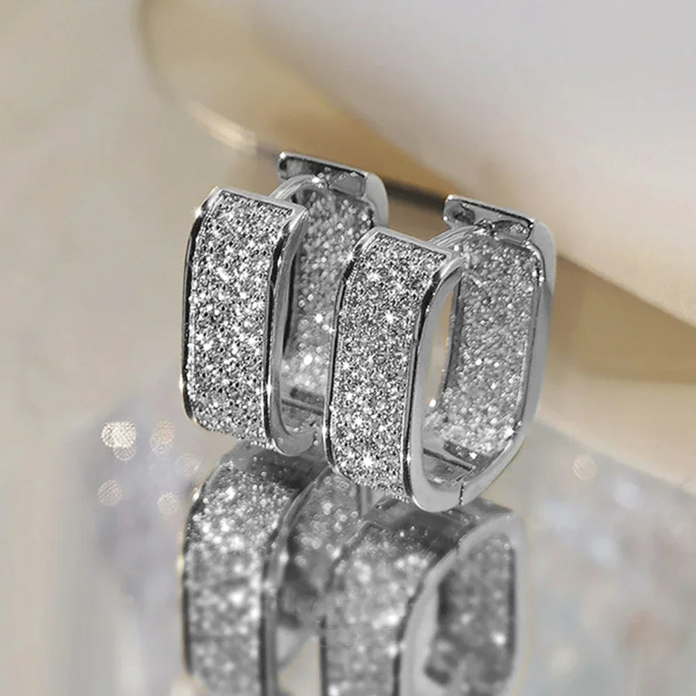 Cubic Zirconia Hoop Earrings