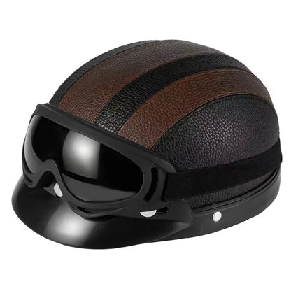 Vintage Leather Half Helmet