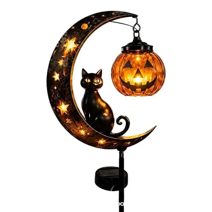 Black Cat Pumpkin Garden Lamp
