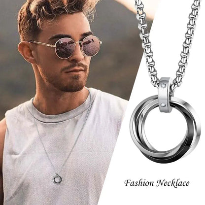 Metal Round Stainless Circle Necklace Party