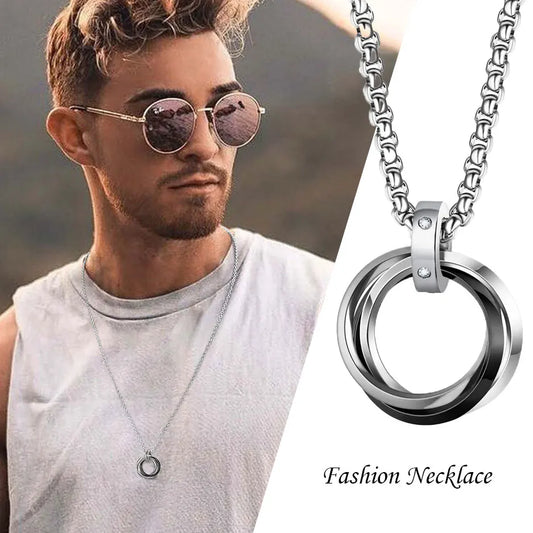 Metal Round Stainless Circle Necklace Party