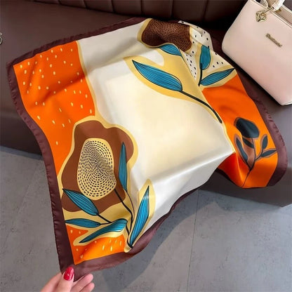 Boho Abstract Floral Line Print Scarf
