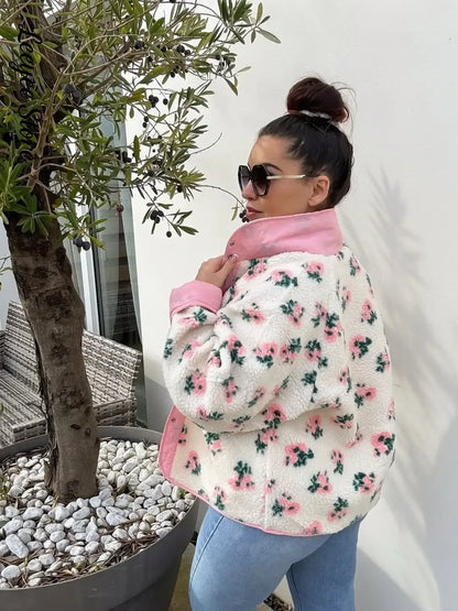 Reversible Floral Sherpa Jacket