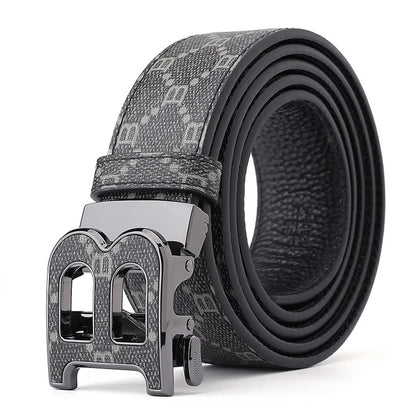 Luxury leather B buckle belt