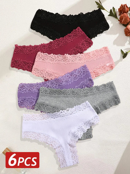 Lace Cotton Brazilian Panty Set