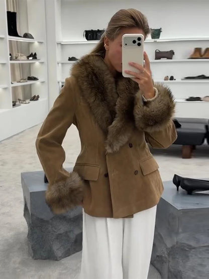 Faux Fur Patchwork Jacket