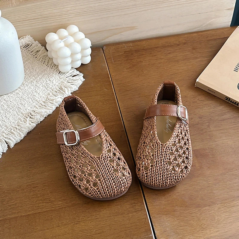 Woven Hook-and-Loop Sandals