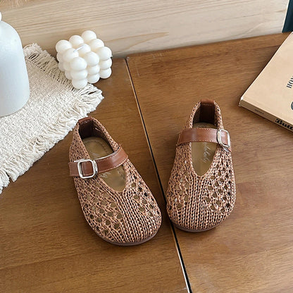Woven Hook-and-Loop Sandals