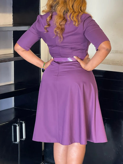 Plus-Size Autumn Midi Dress