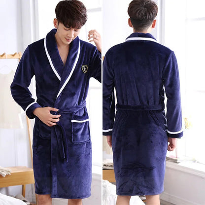 Men’s Plus Size Flannel Kimono Robe