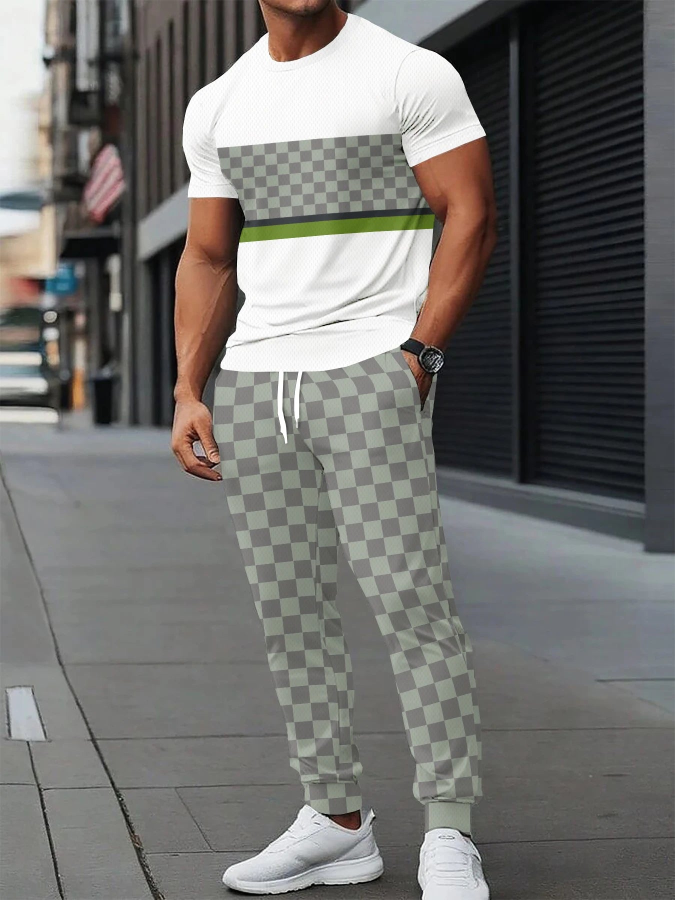 Summer Short-Sleeved Long Pants Set