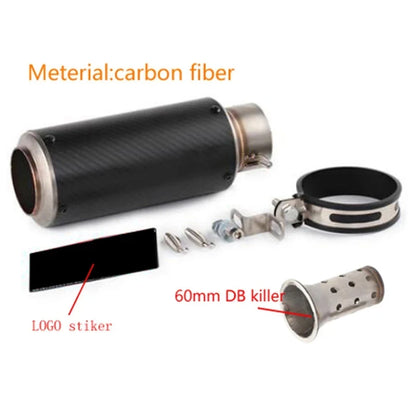 Universal 51/60mm Carbon Fiber Exhaust Muffler DB Killer