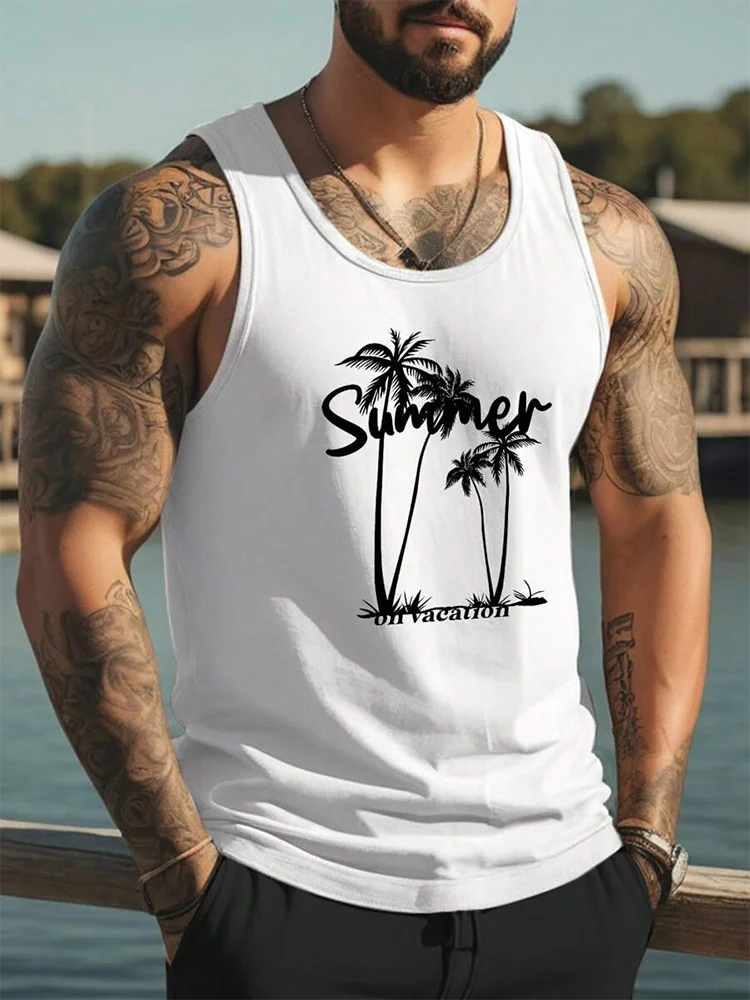 Hawaiian Coconut Print Tank Top
