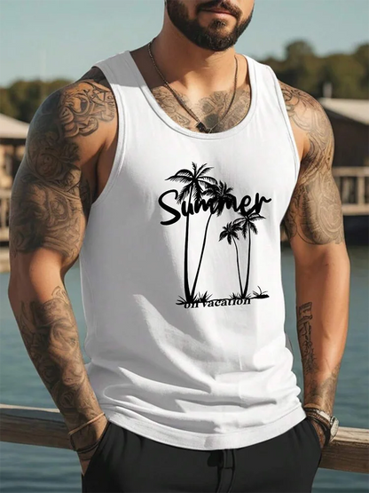 Hawaiian Coconut Print Tank Top