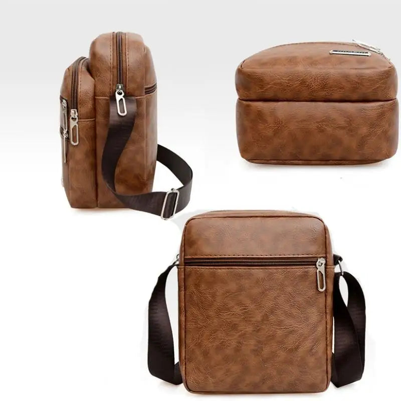 Split Leather Business Messenger Bag
