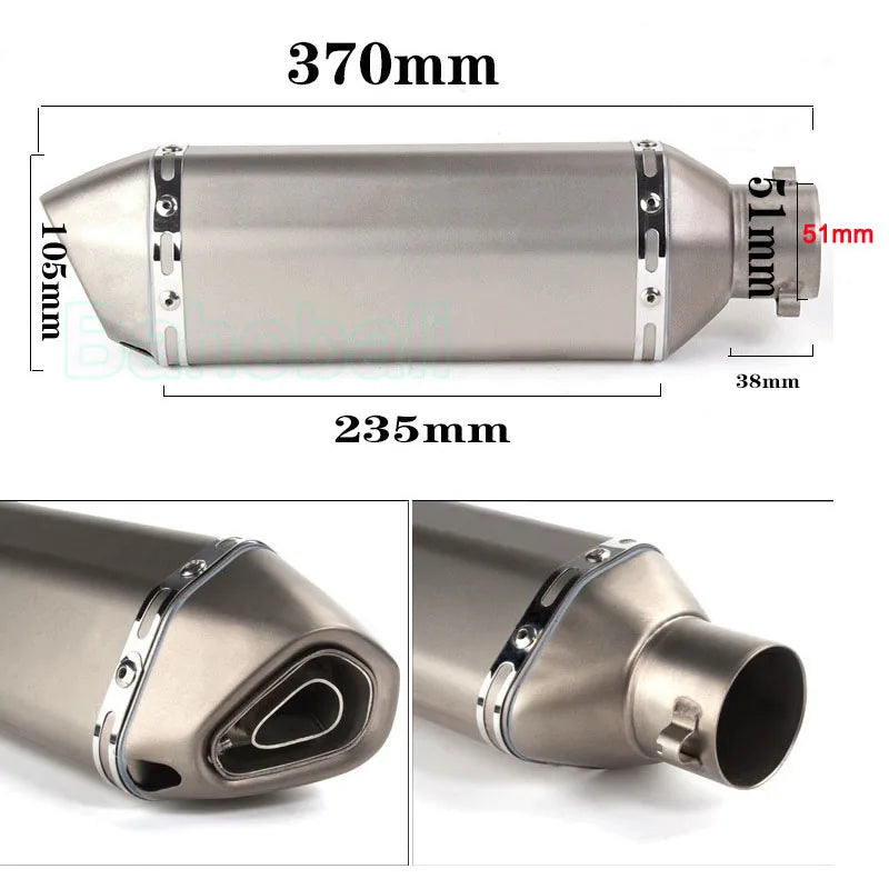 Universal 51mm Stainless Exhaust Muffler with DB Killer