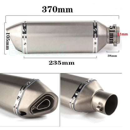 Universal 51mm Stainless Exhaust Muffler with DB Killer
