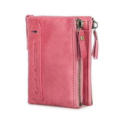 Zipper Leather Wallet