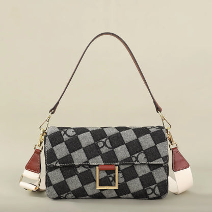 Cotton Letter Print Satchel