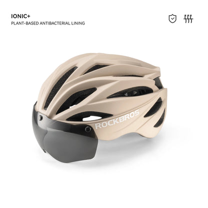 Magnetic Goggle Integrated Road Bike Helmet