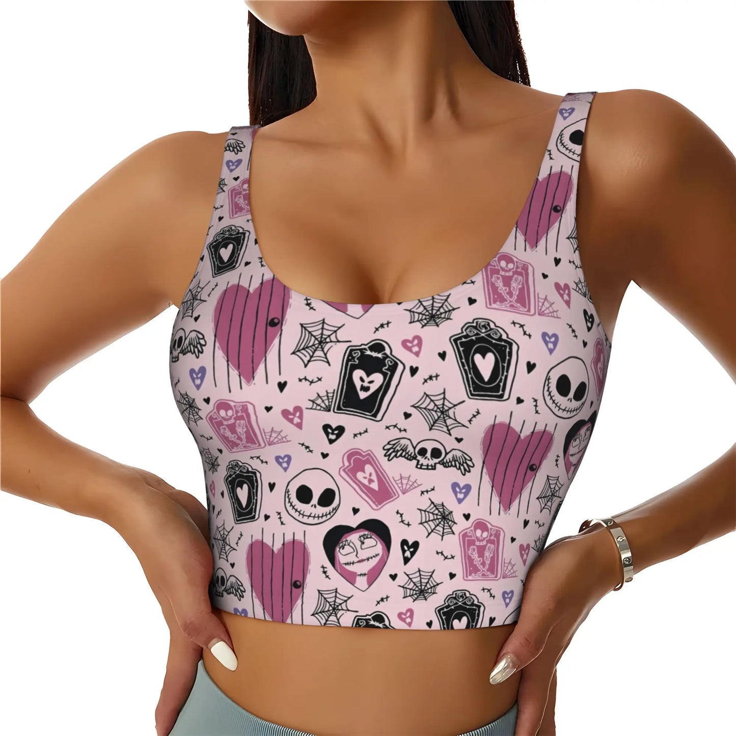 Skull Print Halloween Bra