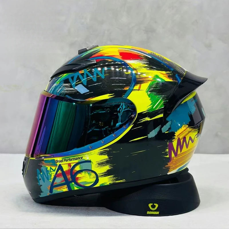 KEAZ Retro Vintage Full-Face Helmet