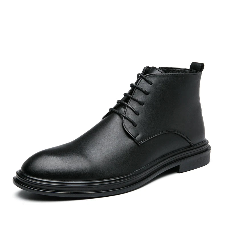 Round-Toe Zippered Ankle Boots