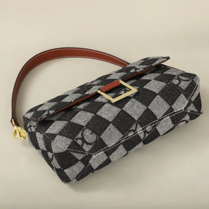 Cotton Letter Print Satchel