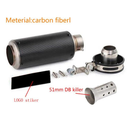 Universal 51/60mm Carbon Fiber Exhaust Muffler DB Killer