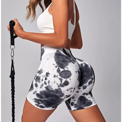 Seamless Tie-Dye Hip-Lift Shorts