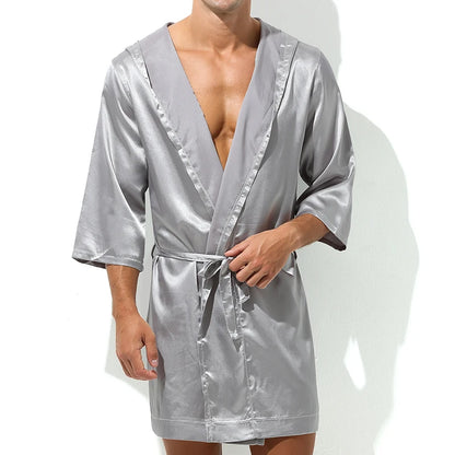 Silk Short-Sleeve Bath Robe