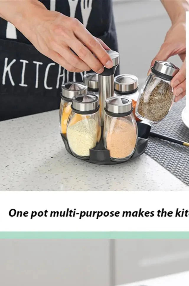 7 In 1 Glass Spice Jar Set