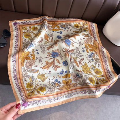 Square Scarf Hijab Neckerchief Floral