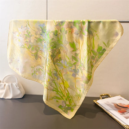 Dot Print Square Silk Scarf