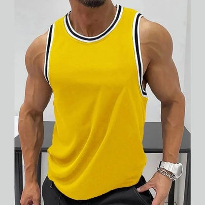 3D Striped Round-Neck Tank Top