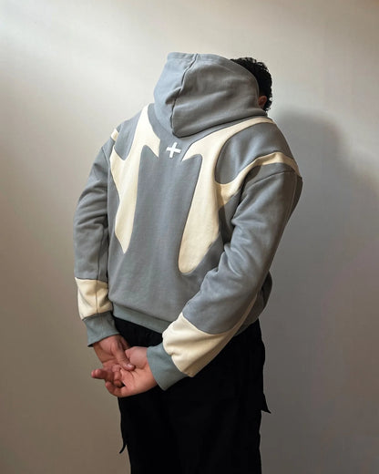 Geometric Patchwork Zip Hoodie
