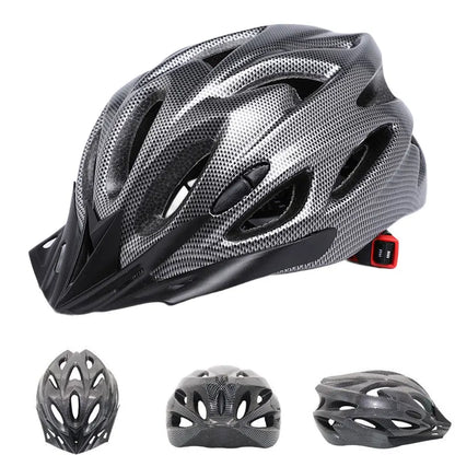 Carbon-Pattern Hollow-Vent Bike Helmet