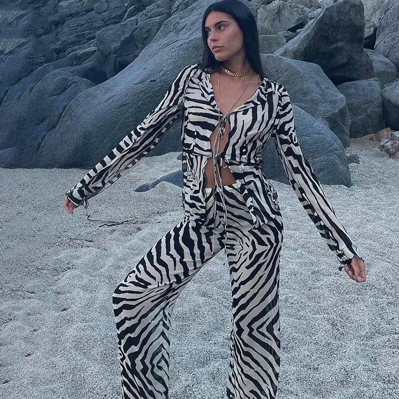 Striped Ruffle Set