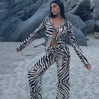 Striped Ruffle Set