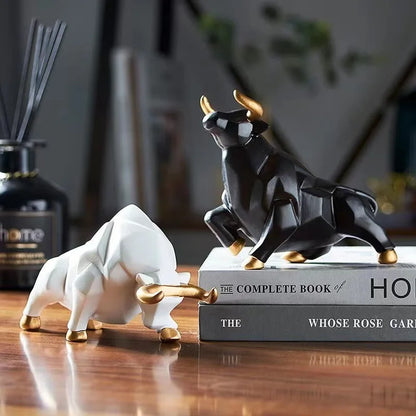 Geometric Bull Figurine