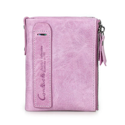 Zipper Leather Wallet