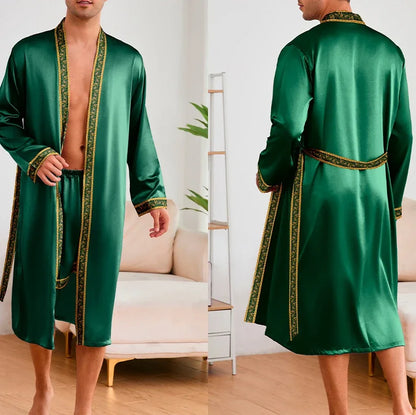 Ice Silk Pajama Robe Set