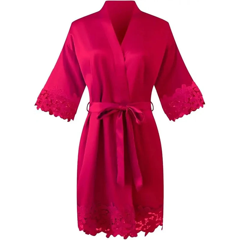 Plus-Size Striped Kimono Bathrobe
