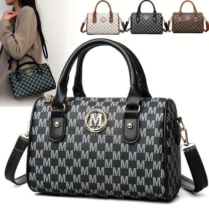 Women’s Alphabet Shoulder Bag with Golden “M” Logo