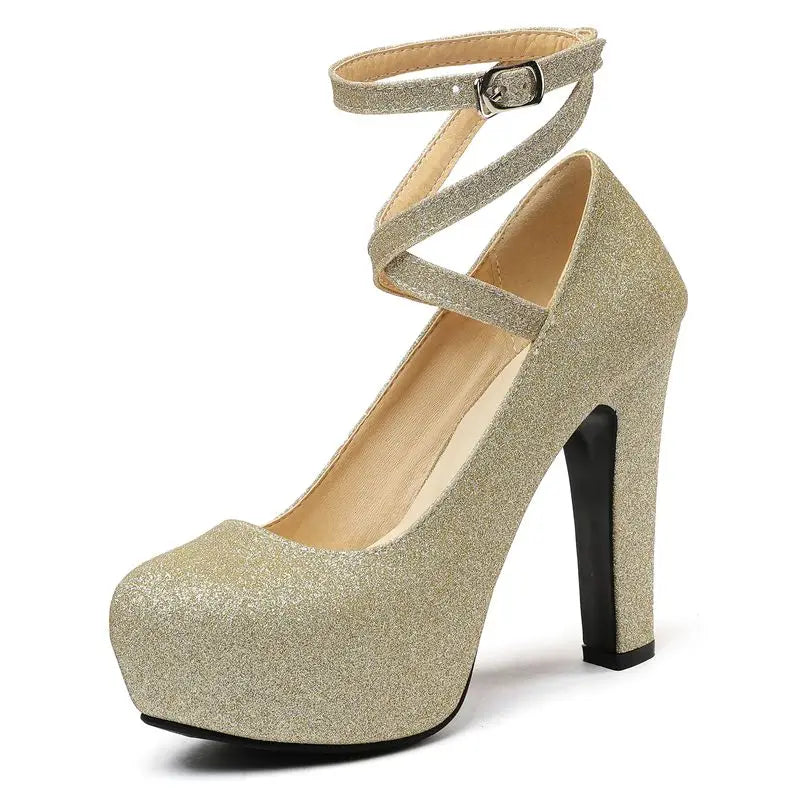 Bling Mary Jane Platform Heels